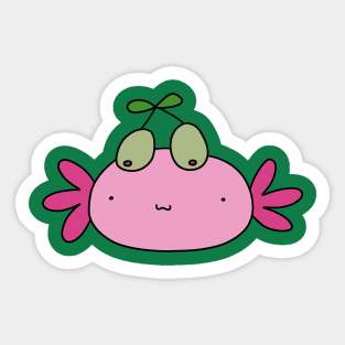 Olive Axolotl Face Sticker